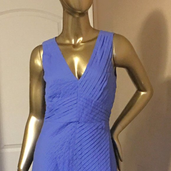 J CREW "Alayna" Pleated Chevron A-Line Dress - Picture 2 of 11